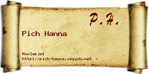 Pich Hanna névjegykártya